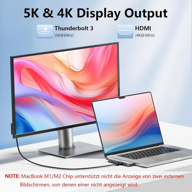 Thumbnail 4 de USB C Hub Adapter 8-in-2 für MacBook