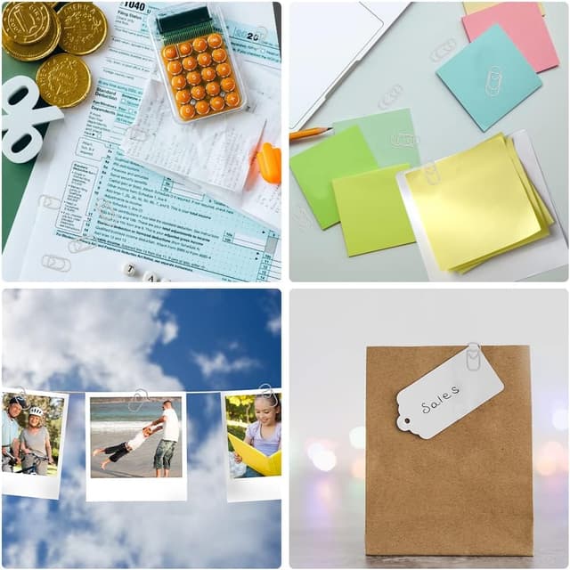 Thumbnail 6 de Vicloon Trombones de bureau en métal – 130 pièces au design cœur, anti-rouille