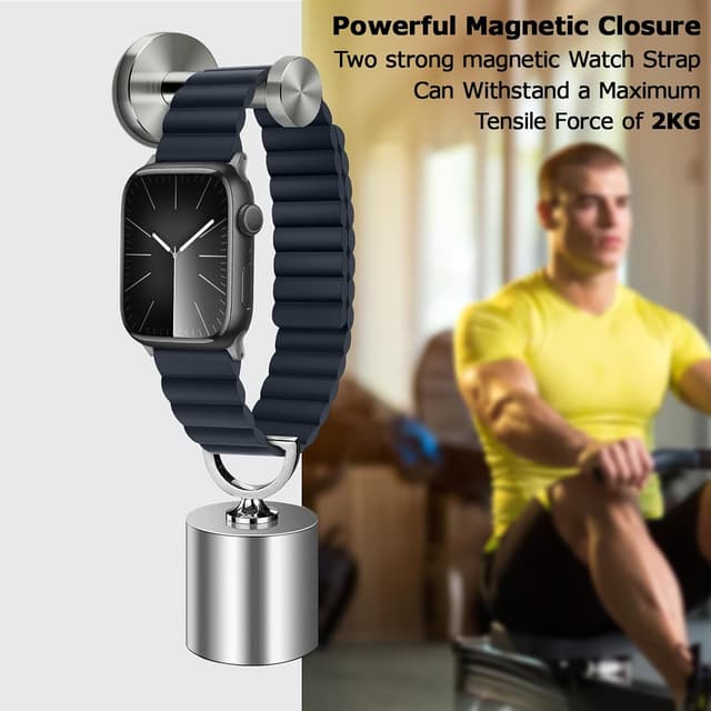 Detalle 2 de Tasikar Magnetic Straps for Apple Watch (Navy Blue) Silicone Band with Magnetic Closure – 49mm/46mm/45mm/44mm/42mm compatible