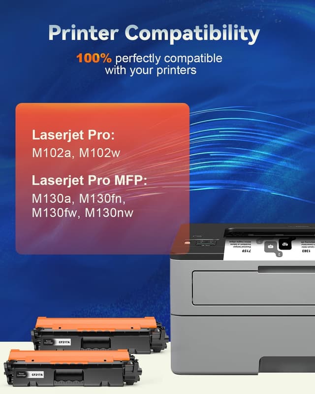 Detalle de Skydo 17A CF217A compatibile (2 cartucce) nero per HP LaserJet Pro M102/MFP M130