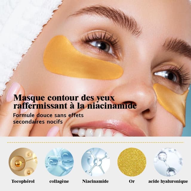 Detalle de Patchs Yeux au Collagène – Masque hydratant anti-cernes (20 patchs)