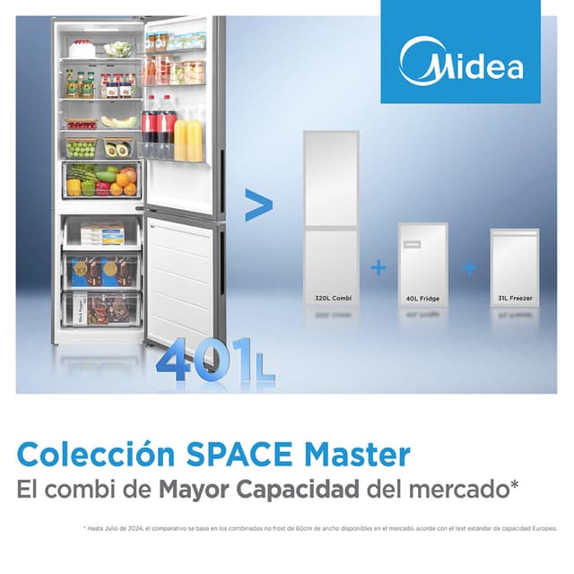Detalle 2 de Midea MDRB548MME46 Combi Space Master 401 L