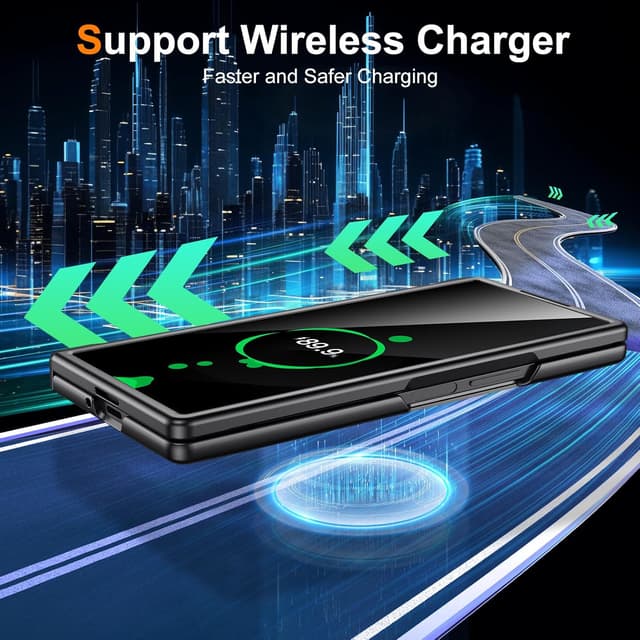 Detalle de Kaiiecal for Samsung Galaxy Z Fold6 Slim Hinge Stand Case with Privacy Screen Protector (Black)