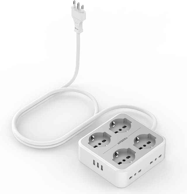 Imagen de TESSAN Ciabatta Multipresa 2 m con 3 USB en OfertitasTOP