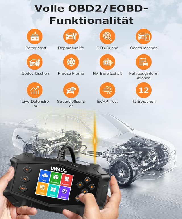 Thumbnail 2 de OBD2 Diagnosegerät / OBD2 EOBD Auto-Scanner für Motor-Fehlerauslese mit 320x240-TFT und Deutsch