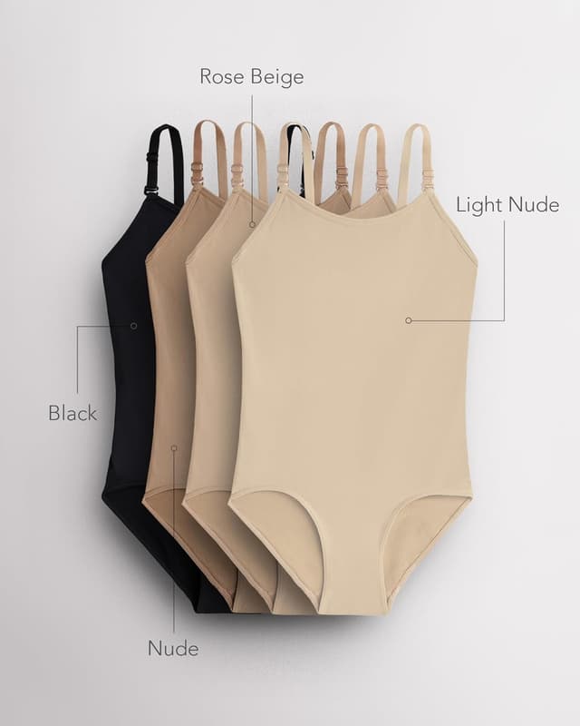 Detalle 2 de Stelle Girls Nude Leotard Seamless Undergarment Camisole with Adjustable Straps