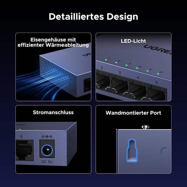 Thumbnail 5 de UGREEN 5 Port Gigabit Switch đ§