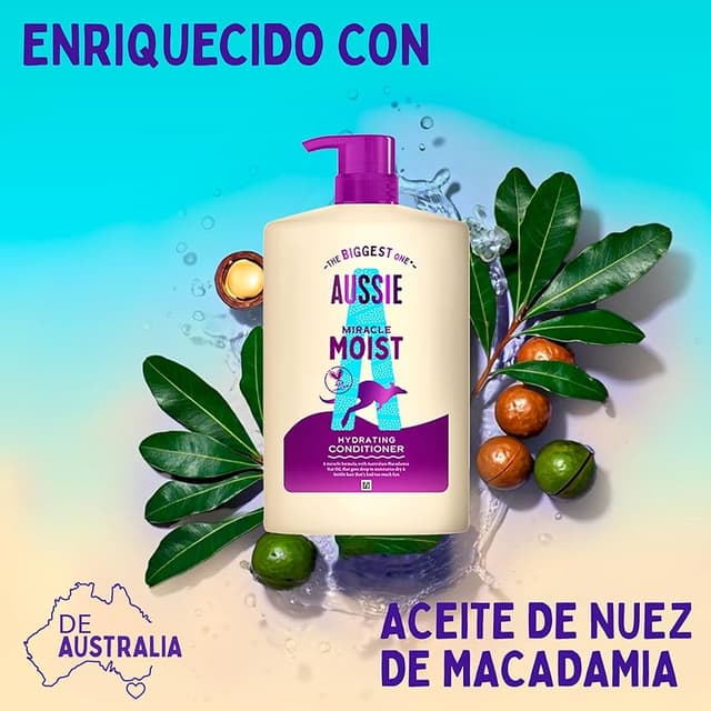 Detalle 2 de Aussie Miracle Moist Acondicionador 1000ml vegano