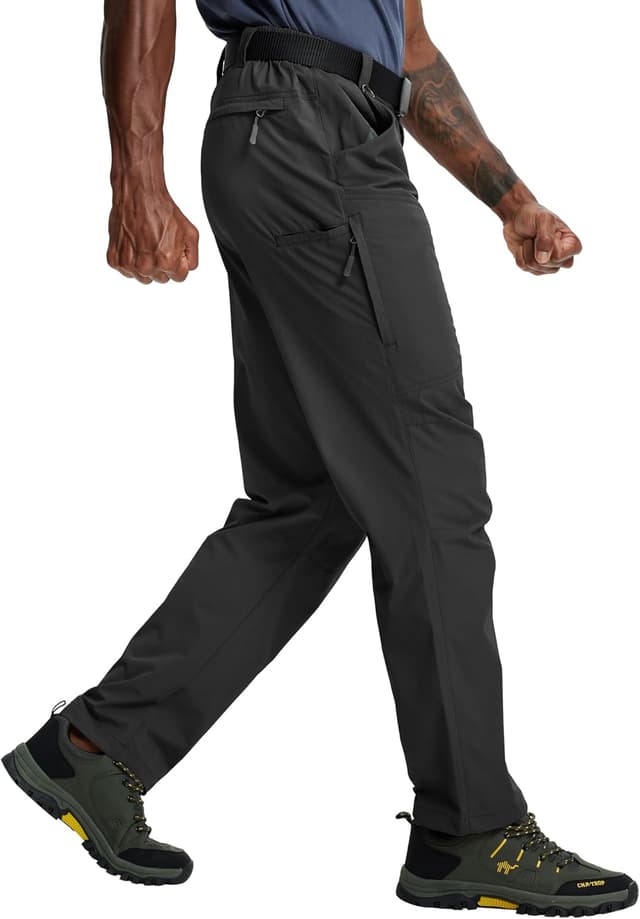 Detalle de Zoofly Men’s Lightweight Cargo Hiking Pants (6-Pocket, Waterproof Quick-Dry Nylon Stretch)