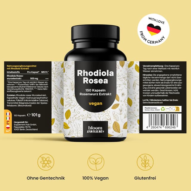 Thumbnail 6 de Rhodiola Rosea 10:1 Extrakt 500 mg Kapseln