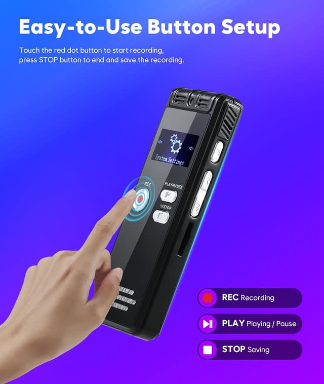 Detalle de NekSide registratore vocale 128 GB 1536 kbps