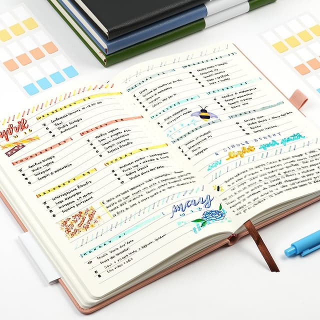 Detalle de OFFCUP Carnet A5 ligné avec couverture rigide en cuir végétalien et élastique (192 pages)