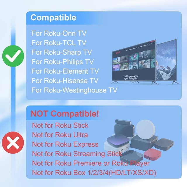 Detalle de (3 Pack) Replacement Remote for Roku TV Remotes — Plug and Play Replacement for Onn, Hisense, TCL, Westinghouse, Sharp, Philips, Element