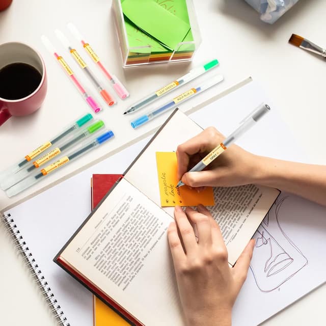 Detalle 2 de ABEIER Premium 24 Gel Ink Pens 0.5mm 🖊