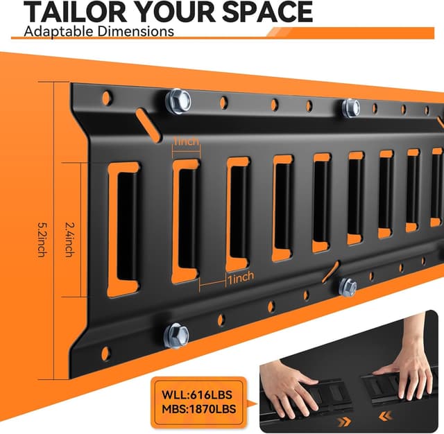 Thumbnail 2 de Elechomes E Track 6-Rail Kit 88pcs đźšš