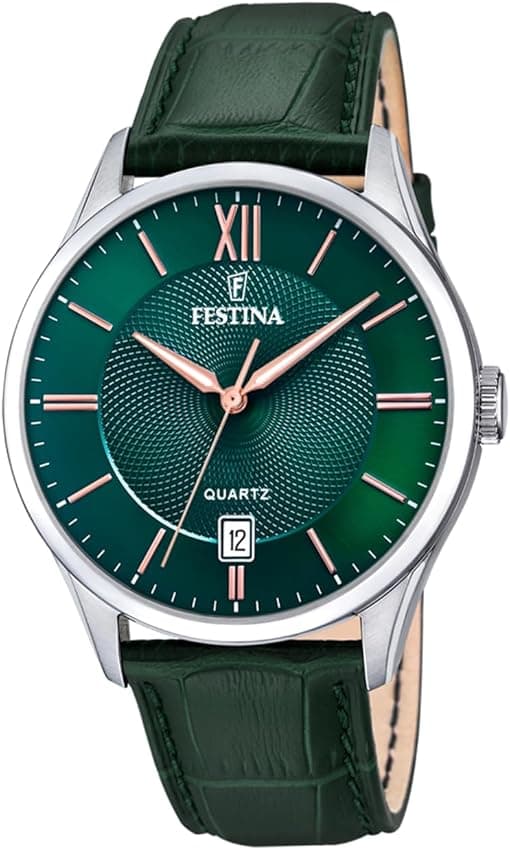 Detalle de Festina F20426/7 Reloj analógico piel verde, 5 ATM