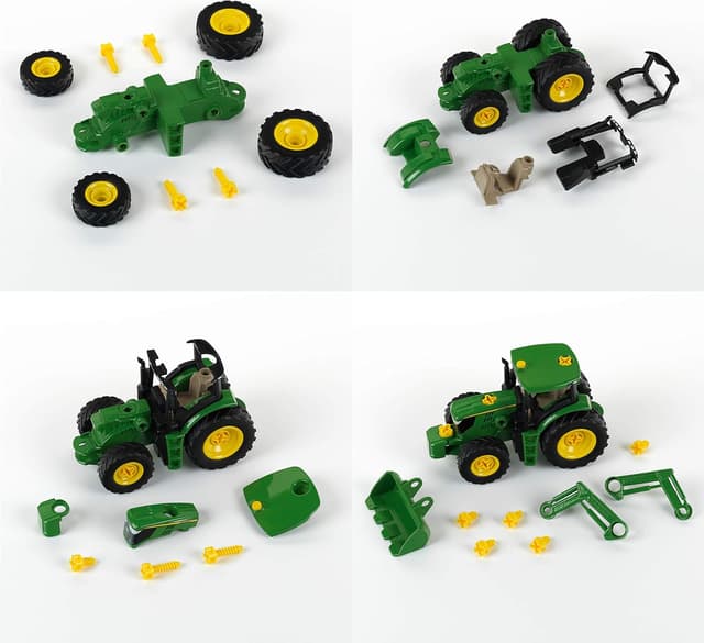 Detalle de Theo Klein 3903 Trattore John Deere con sollevatore frontale, contrappeso e parti smontabili (1:24)