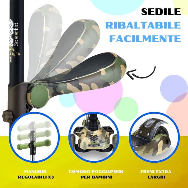 Thumbnail 4 de Hurtle ScootKid Monopattino 3 ruote 20 kg