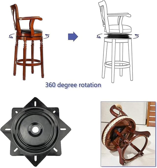 Detalle de LZYKJGS plateau tournant à roulement à billes 360° pour tabourets, meubles TV et présentoirs