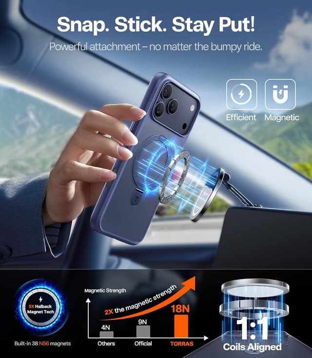 Detalle de TORRAS Ostand iPhone 17 Pro case, 6.3" slim