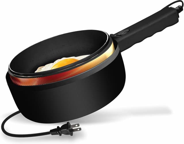 Detalle 2 de CERAMAX PRO Electric Hot Pot with Lid & Steamer (2L) — Adjustable Temperature Ceramic Cooker for Ramen, Eggs, Pasta