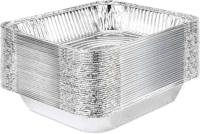 Detalle de Stock Your Home 9x13 Aluminum Pans (20 Pack) — Disposable, Recyclable Half Size Steam Table Trays