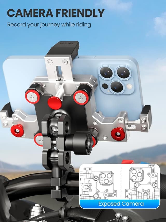 Thumbnail 2 de Tounee Support de téléphone Moto métal 5,5–7 pouces