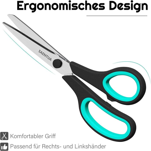 Detalle de Edelstahl Scheren Set (3-teilig) mit 21 cm Schere – ultrascharfe 2,5 mm Klingen, für Rechts- und Linkshänder