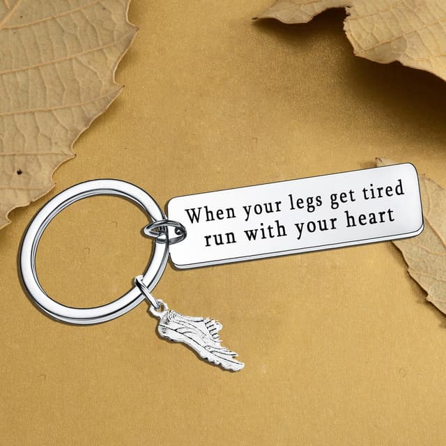 Detalle de Runner keyring with inspirational quote