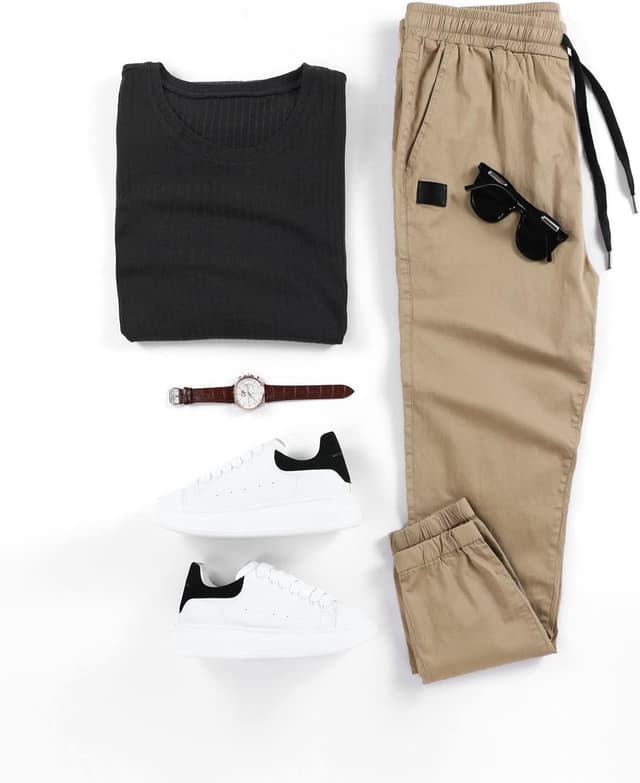 Detalle 2 de JMIERR Cargo-Chino Hose für Herren 94% Baumwolle