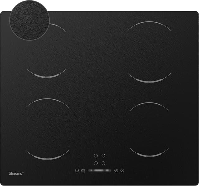 Detalle de GIONIEN Induktionskochfeld 60 cm mit 4 Zonen, Timer & Kindersicherung (6400 W)