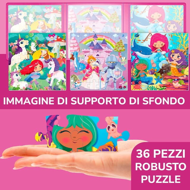 Thumbnail 3 de QUOKKA Puzzle magnetico Principessa Unicorno 36 pezzi 🧩