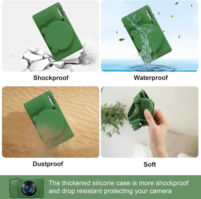 Detalle de Elonbo SX740 camera case in green