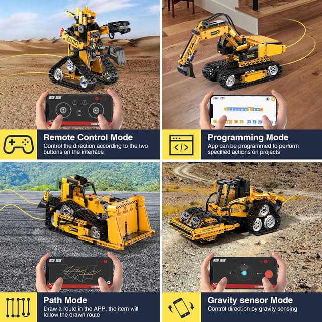 Detalle de Technic Robot Building Sets 535PCS 5-in-1 RC Robot & Car (Remote and App Controlled, USB rechargeable)