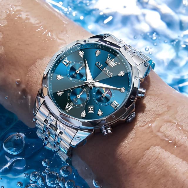 Detalle de OLEVS Quarz Herrenarmbanduhr mit Chronograph