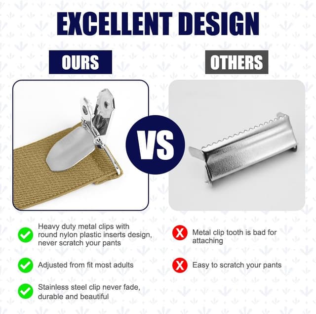Detalle de Aomig Bretelle con clip in metallo regolabili larghe 3,5 cm