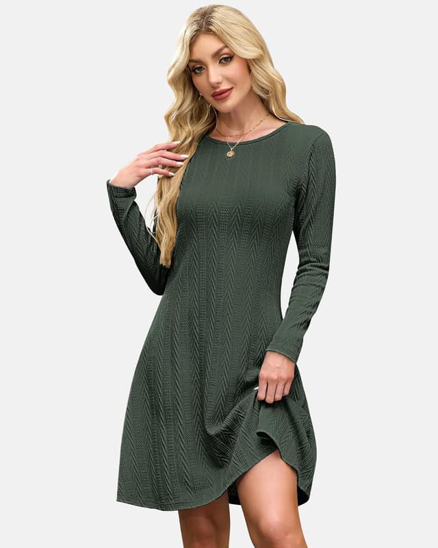 Detalle 2 de AUSELILY Kleid Herbst Damen Strickkleid