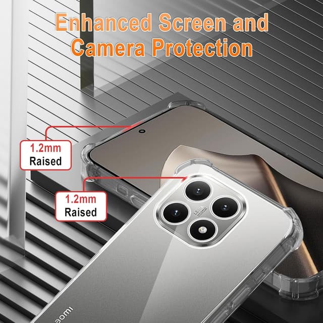 Detalle de XTCASE Coque pour Xiaomi 15T avec cordon et tour de cou (silicone TPU transparente, noir)