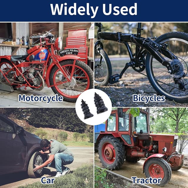 Detalle de Opvixi Screw in Tire Plugs (70-Piece) for Car, Motorcycle, Truck & Tractor Tire Repairs