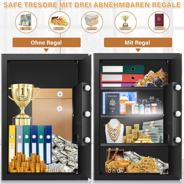 Thumbnail 5 de 80L Großer Safe Tresor Feuerfest