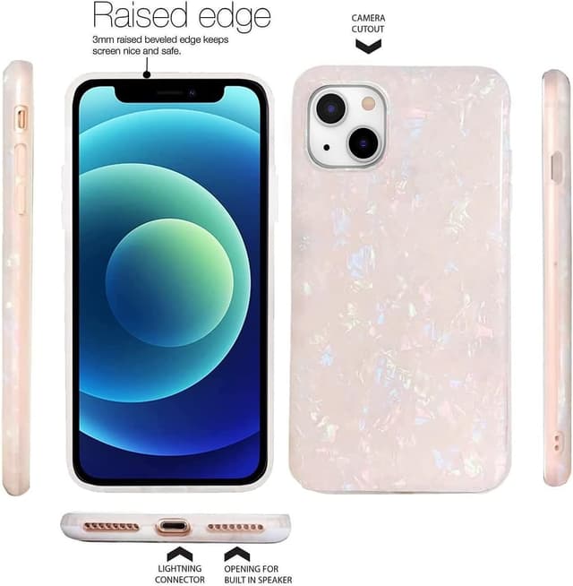 Detalle de J.west Sparkle Opal Glitter Clear TPU Case for iPhone 14 (6.1-inch, 2022 model) — Slim Protective Cover