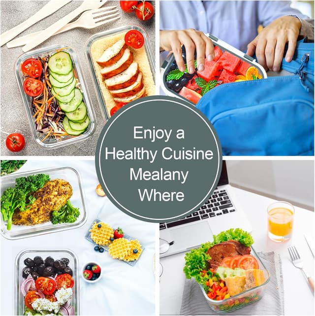 Thumbnail 5 de VERONES Glass Meal Prep Containers 10-pack 🥡