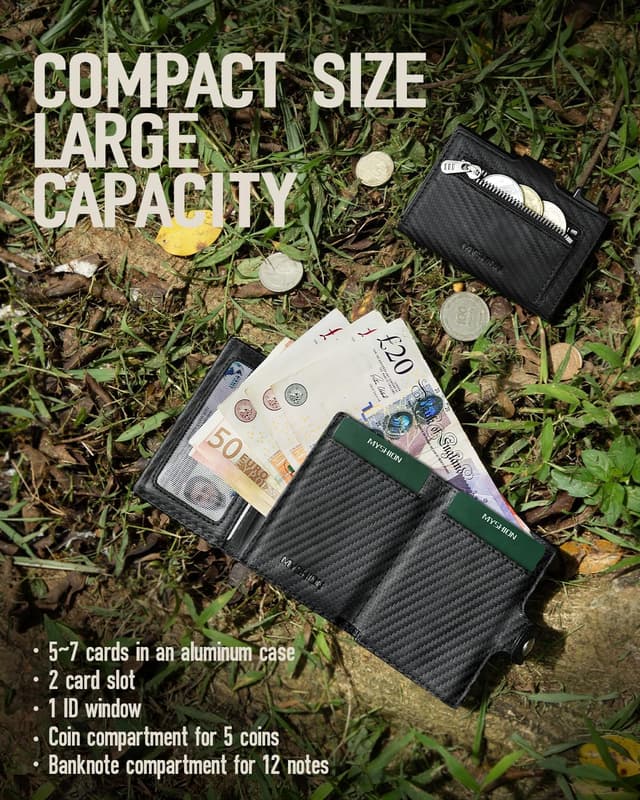 Thumbnail 5 de MYSHION Mens Wallet Carbon 3.8"