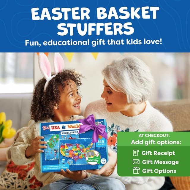 Detalle 2 de 145pc Geography Puzzles for Kids Ages 4-8