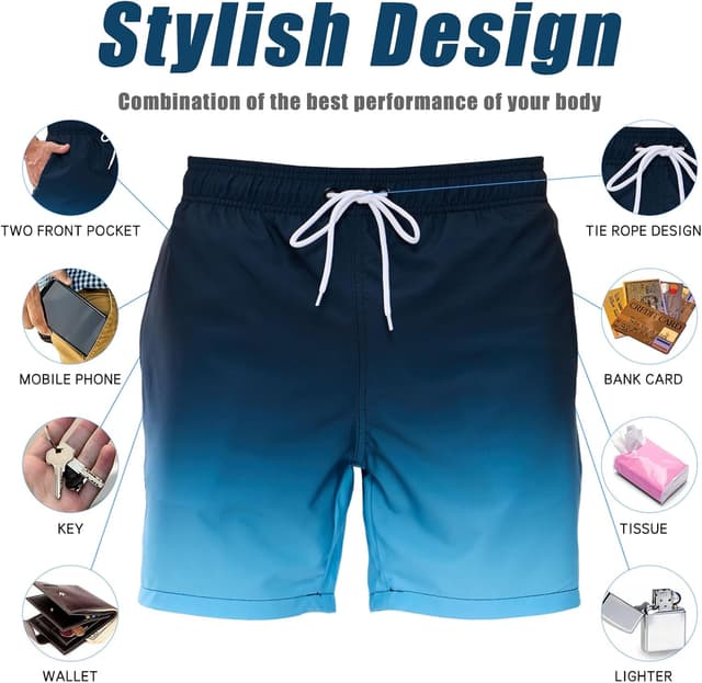 Detalle de Vorvowry Costume Uomo da Mare: calzoncini impermeabili ad asciugatura rapida con tasche