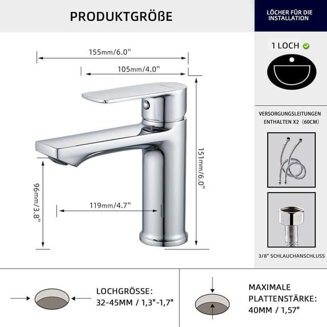 Detalle 2 de BELZ Einhebelmischer 96 mm đ°