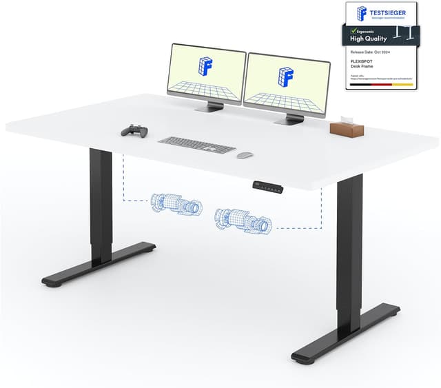 Imagen de FLEXISPOT 2 Moteurs Bureau Debout 160x80 Noir Blanc en OfertitasTOP