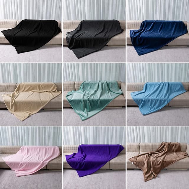 Detalle de Maidewow Waterproof Reversible Dog Blanket with Sherpa & Flannel Fleece Lining (Leakproof) – Blue