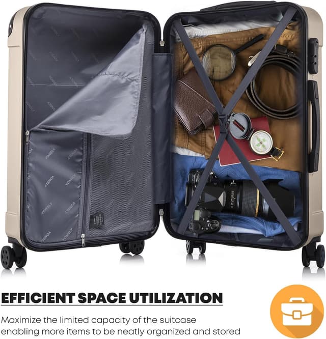 Thumbnail 5 de YONSLY Trolley Koffer XL Elfenbeinweiß