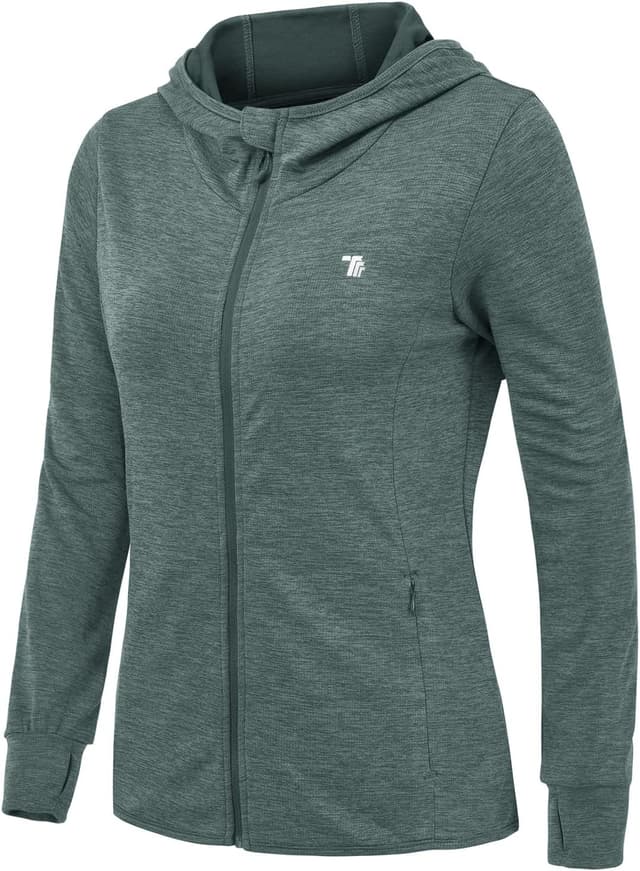 Detalle 2 de donhobo Women’s Running Jackets with Thumb Hole, UPF 50+ Quick-Dry Zip Hoodie Top
